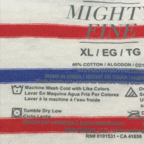 Mad Engine Mighty Fine Women's Red White Blue USA Tee Shirt XL New - Picture 5 of 11